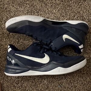 Nike Men's Dark Blue and White Athletic Shoes
